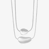 Liz Claiborne Womens 17 Inch Pendant Necklace In Silver