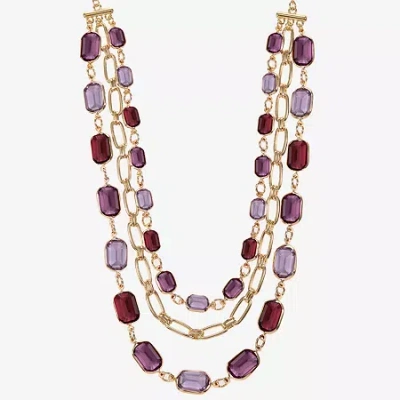 Liz Claiborne Womens 18 Inch Collar Necklace In Brown