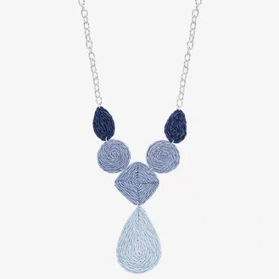 Liz Claiborne Womens 18 Inch Y Necklace In Blue