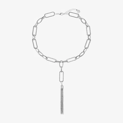 Liz Claiborne Womens 18 Inch Y Necklace In Silver