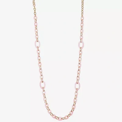 Liz Claiborne Womens 26 Inch Link Necklace In Pink