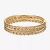 Liz Claiborne Womens 4-pc. Glass Bracelet Set In Gold