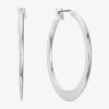 Liz Claiborne Womens 44.5mm Hypoallergenic Hoop Earrings In Silver