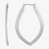 Liz Claiborne Womens 48mm Hypoallergenic Hoop Earrings In Silver