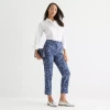 Liz Claiborne Womens Ankle Mid Rise Ankle Pant In Blue