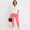 Liz Claiborne Womens Ankle Mid Rise Ankle Pant In Pink