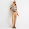 Liz Claiborne Womens Ankle Mid Rise Ankle Pant In Sand