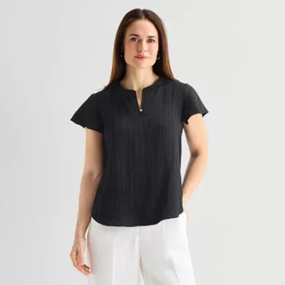 Liz Claiborne Womens Blouse In Black
