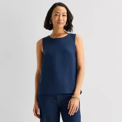 Liz Claiborne Womens Blouse In Blue