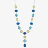 Liz Claiborne Womens Blue 18 Inch Y Necklace In Multi