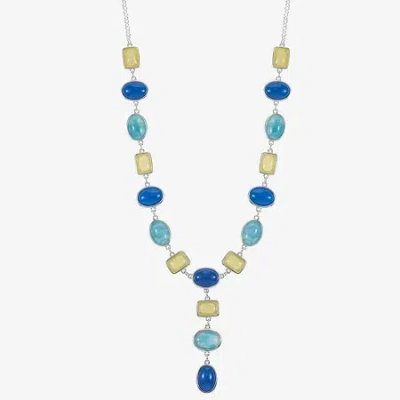 Liz Claiborne Womens Blue 18 Inch Y Necklace In Multi
