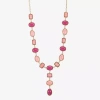 Liz Claiborne Womens Blue 18 Inch Y Necklace In Pink
