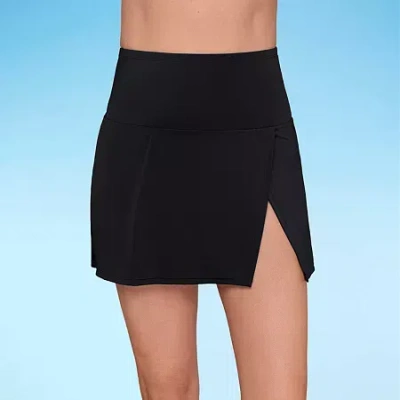 Liz Claiborne Womens Comfort Waistband Swim Skirt In Blue