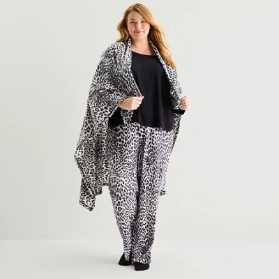Liz Claiborne Womens Crew Neck Long Sleeve 4-pc. Pajama Set In Multi