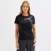 Liz Claiborne Womens Crew Neck Short Sleeve T-shirt In Black