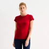Liz Claiborne Womens Crew Neck Short Sleeve T-shirt In Red