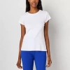 Liz Claiborne Womens Crew Neck Short Sleeve T-shirt In White
