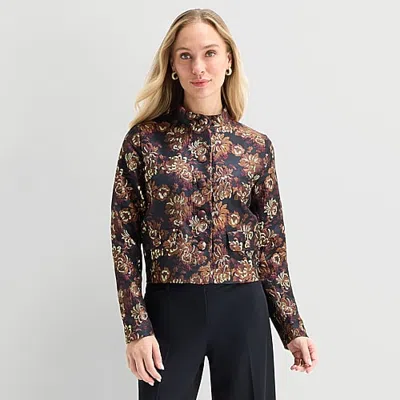 Liz Claiborne Womens Cropped Jacket In Black