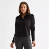 Liz Claiborne Womens Cuffed Long Sleeve Regular Fit Button-down Shirt In Black