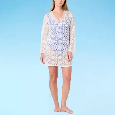 Liz Claiborne Womens Dress Swimsuit Cover-up In White
