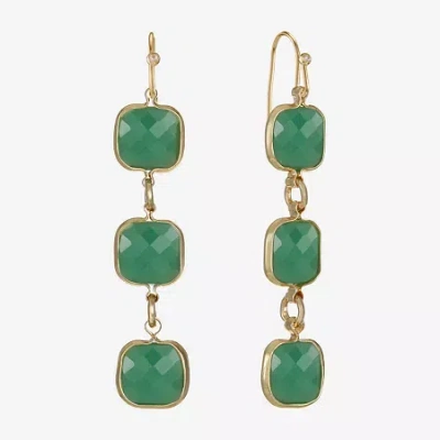 Liz Claiborne Womens Drop Earrings In Green