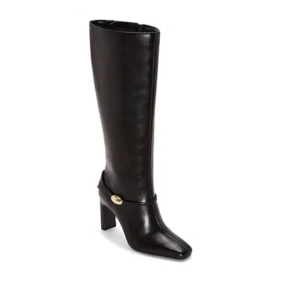 Liz Claiborne Womens Dyce Wide Calf Block Heel Dress Boots In Black