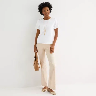 Liz Claiborne Womens Flare Capri Pant In Neutral