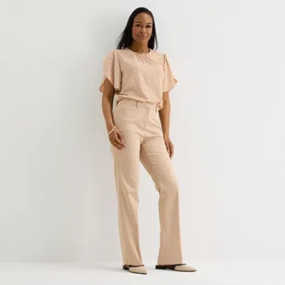 Liz Claiborne Womens Flare Mid Rise Trouser In Neutral