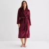 Liz Claiborne Womens Fleece Long Sleeve Long Length Robe In Red
