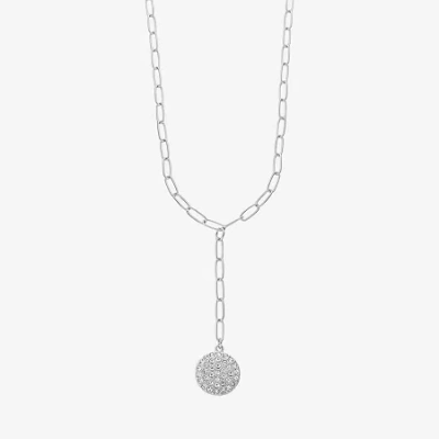 Liz Claiborne Womens Glass 18 Inch Y Necklace In Silver