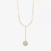 Liz Claiborne Womens Glass 18 Inch Y Necklace In Gold