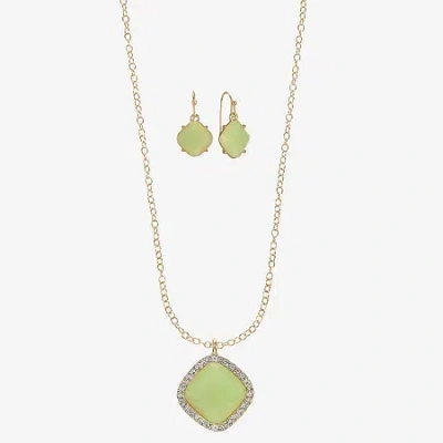 Liz Claiborne Womens Glass 2-pc. Jewelry Set In Green