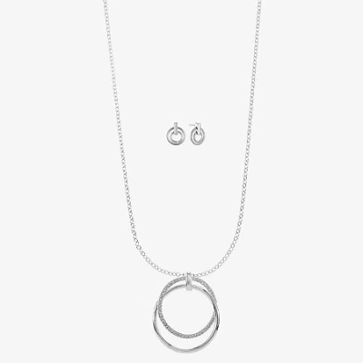 Liz Claiborne Womens Glass 2-pc. Jewelry Set In Gray