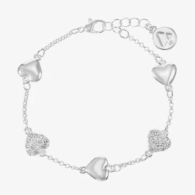 Liz Claiborne Womens Glass Heart Strand Bracelet In Metallic