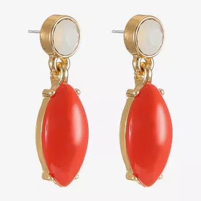 Liz Claiborne Womens Glass Hypoallergenic Drop Earrings In Red