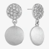 Liz Claiborne Womens Glass Hypoallergenic Drop Earrings In Transparent