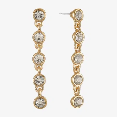 Liz Claiborne Womens Glass Hypoallergenic Drop Earrings In Yellow