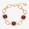 Liz Claiborne Womens Glass Square Strand Bracelets In Gold