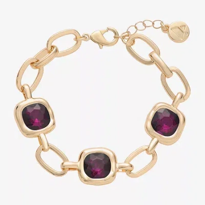 Liz Claiborne Womens Glass Square Strand Bracelets In Purple