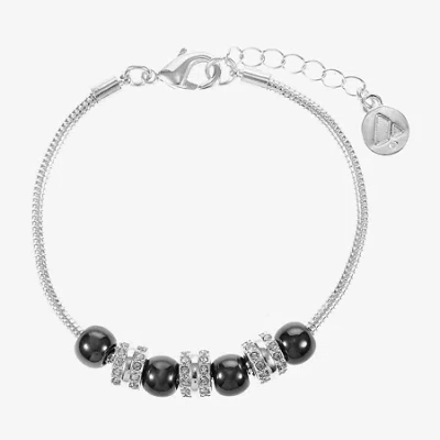 Liz Claiborne Womens Glass Strand Bracelet In Silver