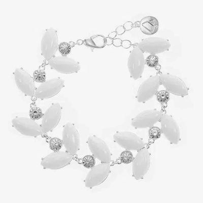 Liz Claiborne Womens Glass Strand Bracelet In White