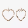 Liz Claiborne Womens Heart Drop Earrings In Gold
