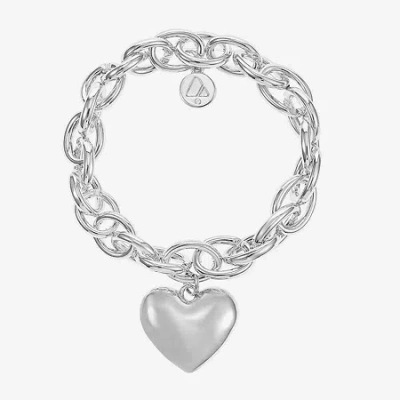 Liz Claiborne Womens Heart Stretch Bracelet In Metallic