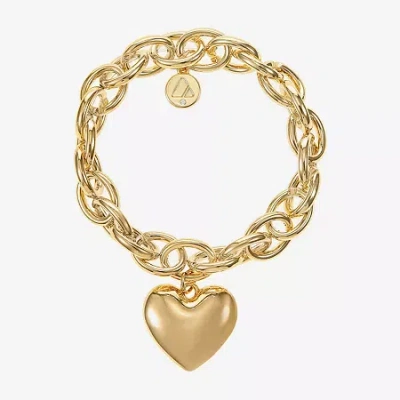 Liz Claiborne Womens Heart Stretch Bracelet In Gold