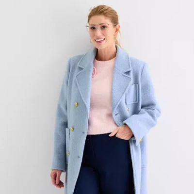 Liz Claiborne Womens Heavyweight Coat In Blue