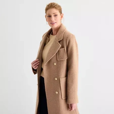 Liz Claiborne Womens Heavyweight Coat In Brown