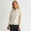 Liz Claiborne Womens Hooded Long Sleeve Pullover Sweater In Neutral