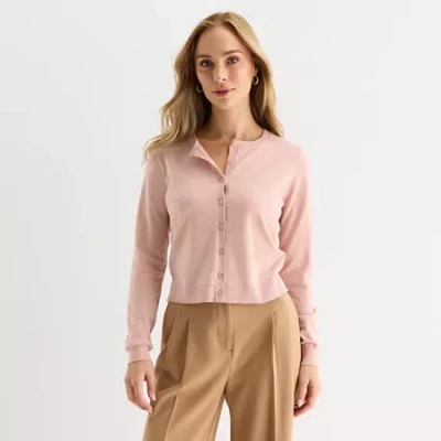 Liz Claiborne Womens Layered Sweater Petite In Pink