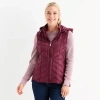 Liz Claiborne Womens Lightweight Puffer Vest In Red