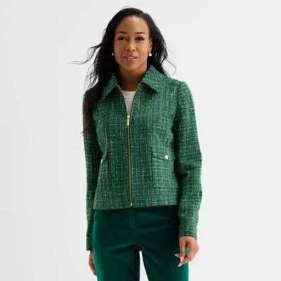 Liz Claiborne Womens Lightweight Work Jacket In Blue